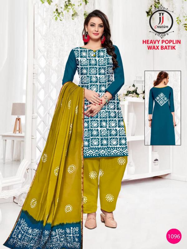 JJ Poplin Wax Batik Cotton Designer Patiyala Dress Material